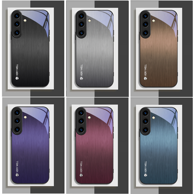 Phone Cases With Magnet - Minimal gebürstetes Metall, geeignet für Samsung