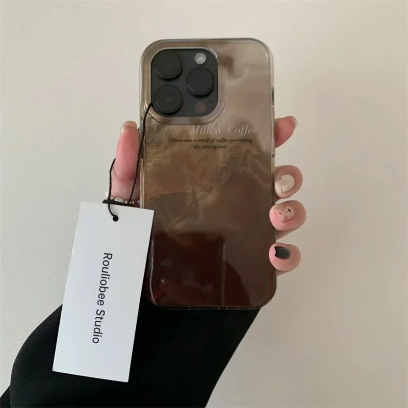 Phone Cases Expensive - Luxuriöse Kaffeefarben-Verlauf-Handyhülle für iPhone 16 17