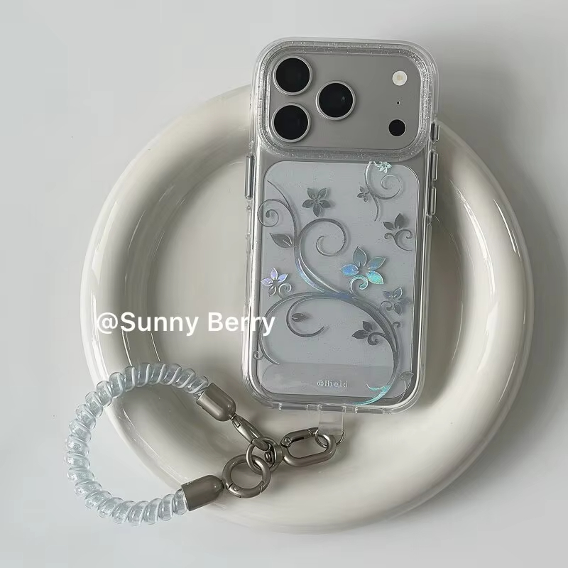 Phone Cases With Magnet - Modische Einfache Blumenranken-Y2K-Glitzer-Handyhülle für iPhone Ultra