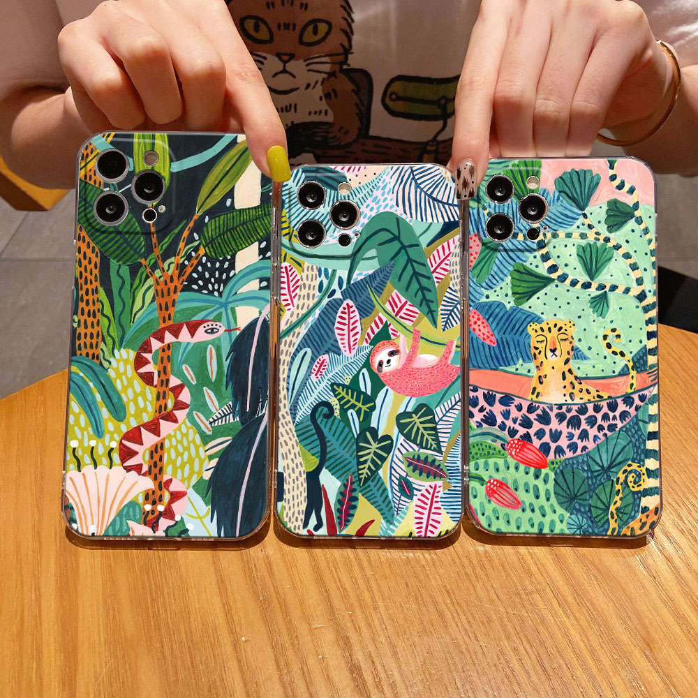 Phone Cases Zebra - Tropischer Dschungel-Druck, Leoparden-Faultier, klare Handyhülle für