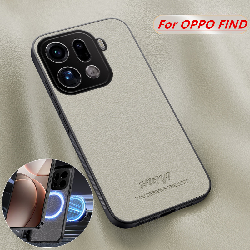 Phone Cases With Magnet - Luxuriöse Eingebaute Magnetische Leder-Handyhülle für OPPO