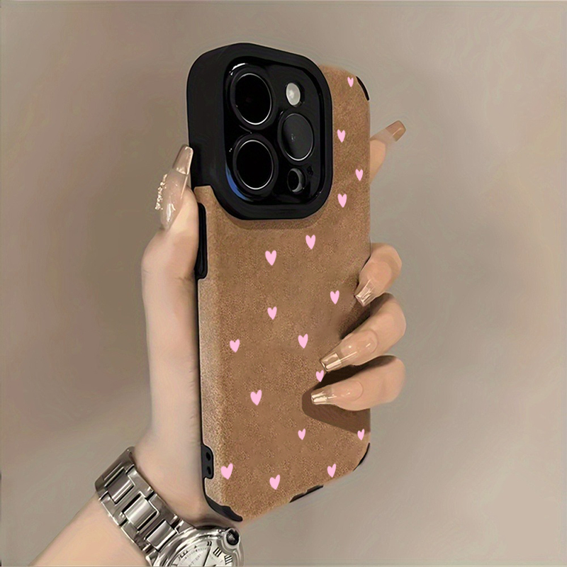 Phone Cases Trending - Modische rosa Herzmuster-Handyhülle für iPhone 15