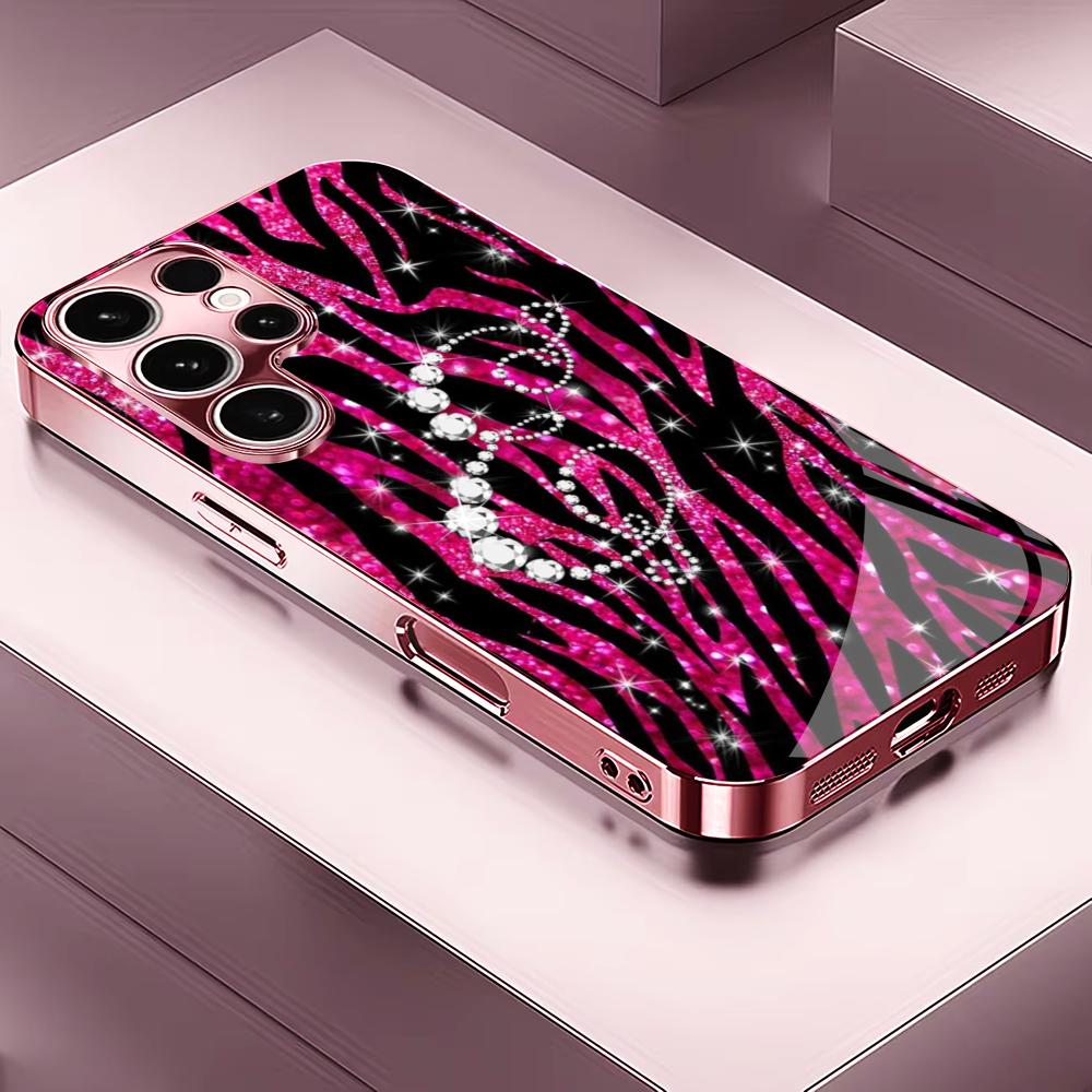 Phone Cases Zebra - Rosa modische Zebra-Print TPU HD Pink-Glas-Handyhülle