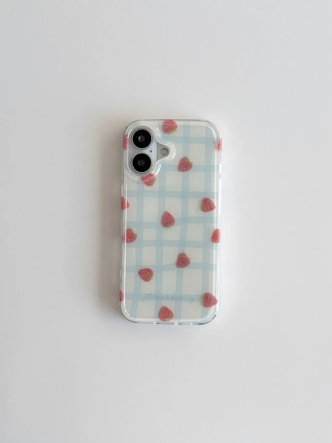 Phone Cases Expensive - Frische blaue Erdbeer-Grid-Muster Luxus IMD Handyhülle