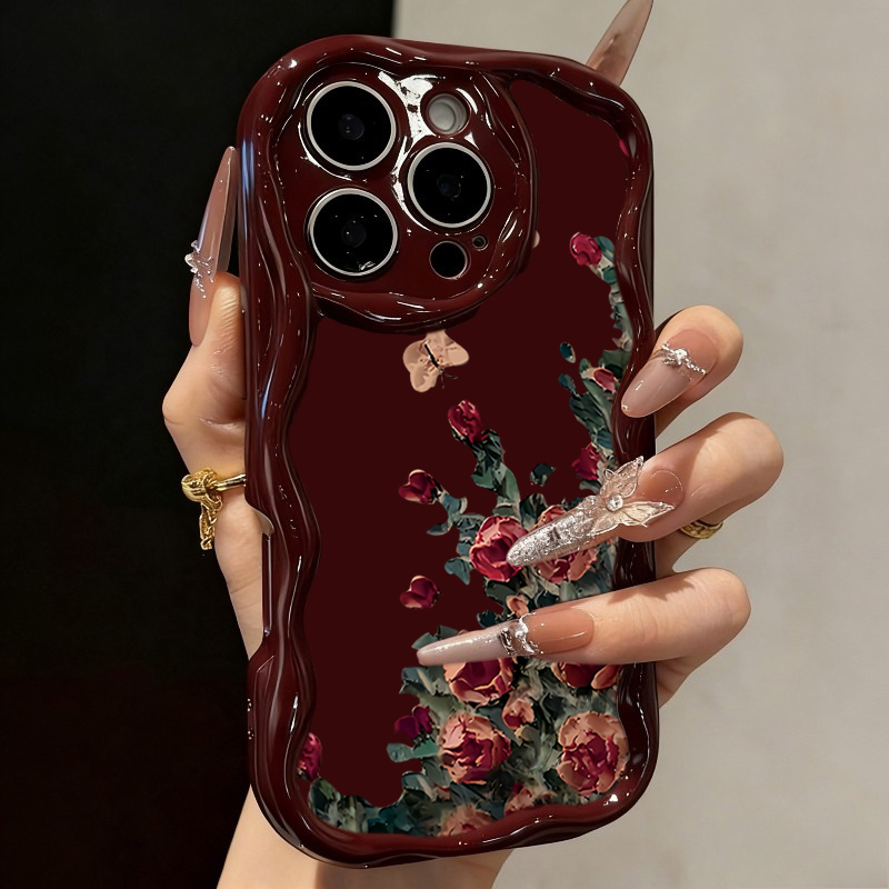 Phone Cases Expensive - Retro Ölgemälde Blumenmuster Handyhülle für iPhone