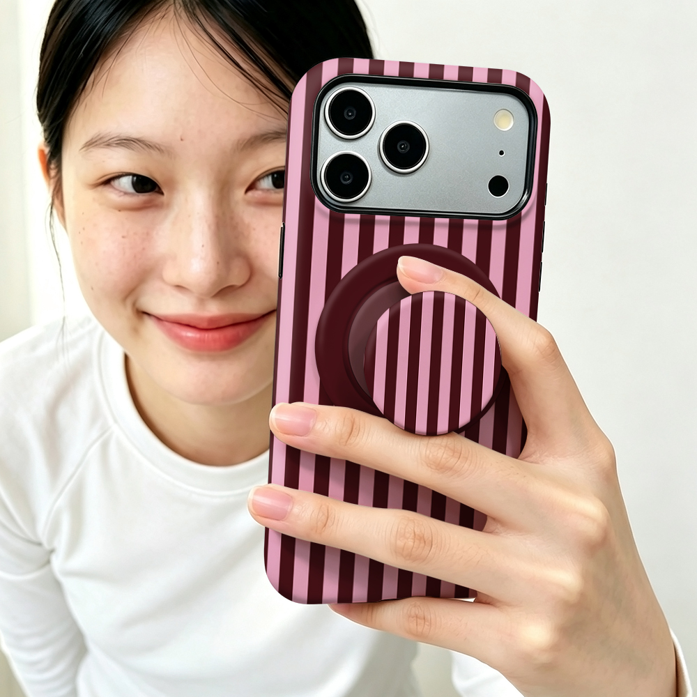 Phone Cases With Magnet - Gestreifte Magnetische Hülle für iPhone 17