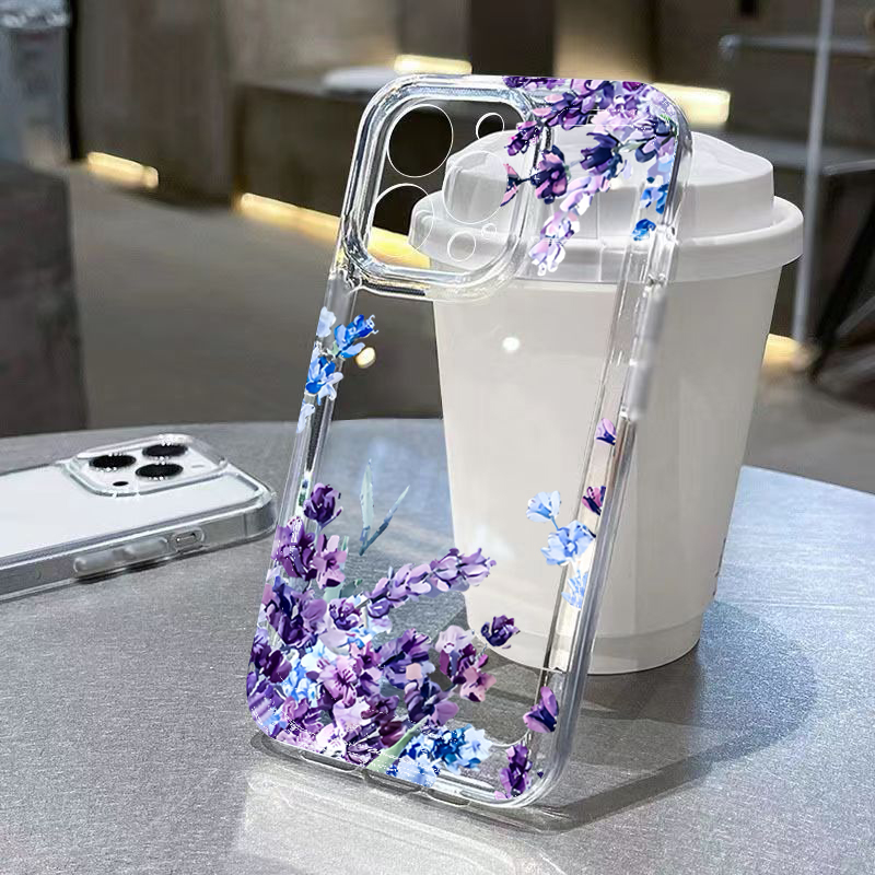 Phone Cases Protective - Lila Blumen Weiche TPU Handyhülle für