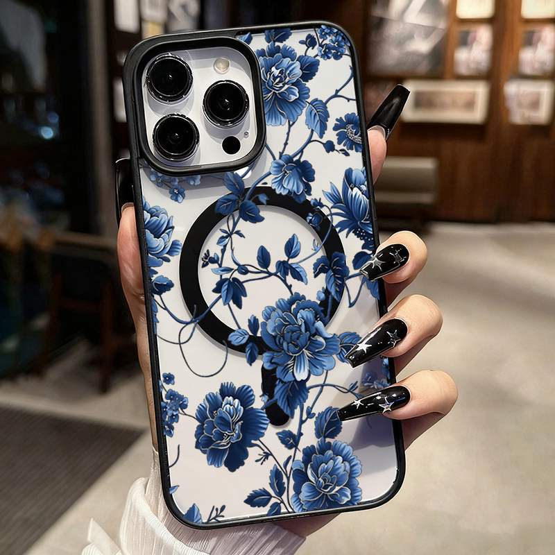 Luxuriöse Vintage Blaue Blumen – Phone Cases Iphone 17 Pro Bewertung und Preis