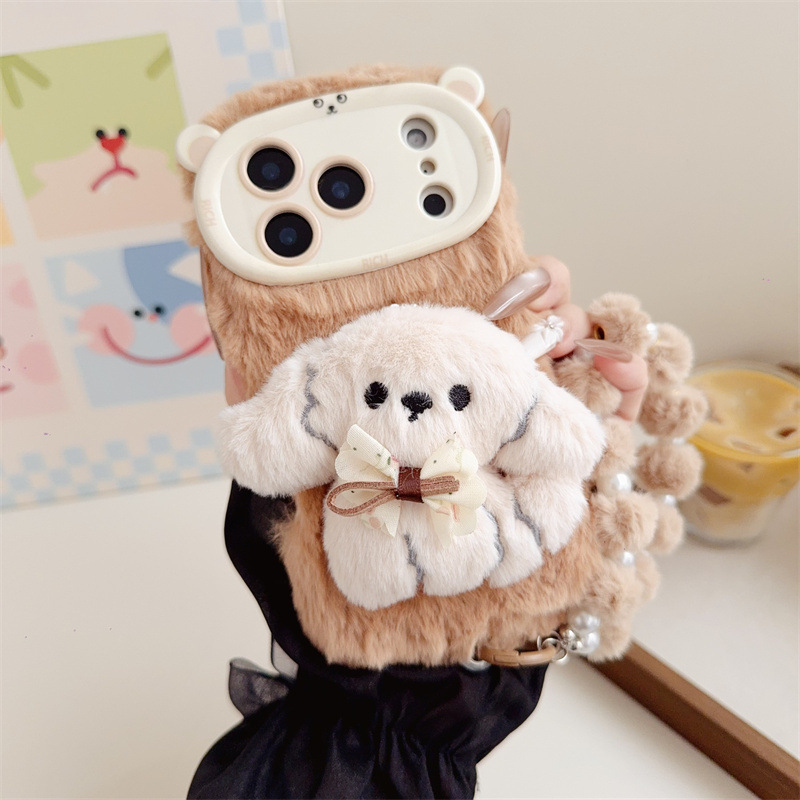 3D-Cartoon-Bowknot-Welpen-warm – Phone Cases Iphone 17 Pro Bewertung und Preis