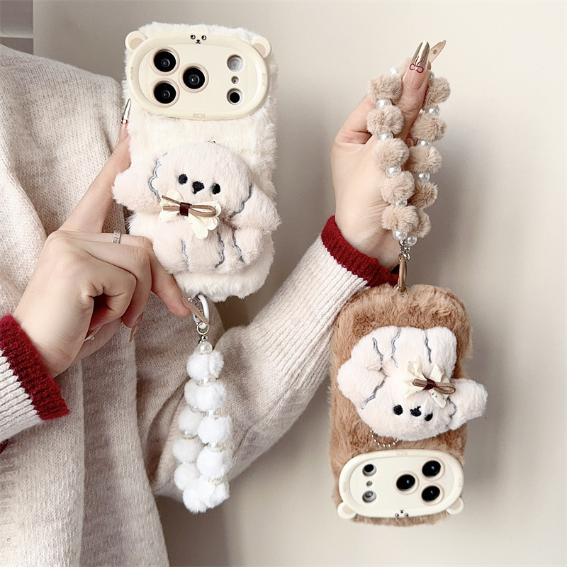 3D-Cartoon-Bowknot-Welpen-warm – Phone Cases Iphone 17 Pro Bewertung und Preis