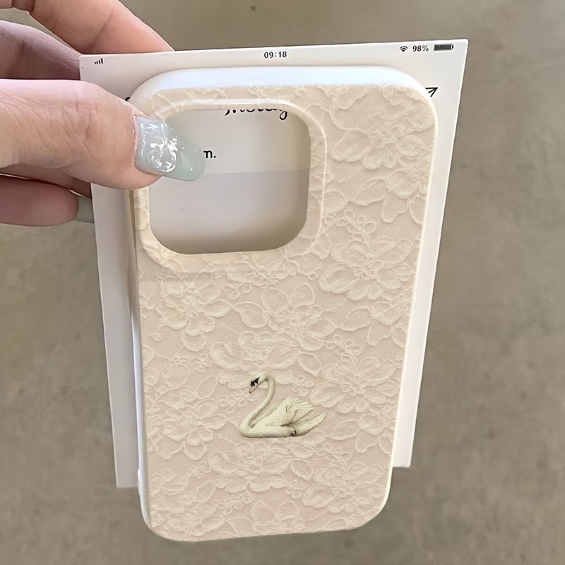 Spitzenmuster Schwan Lychee Te – Phone Cases Iphone 17 Pro Bewertung und Preis