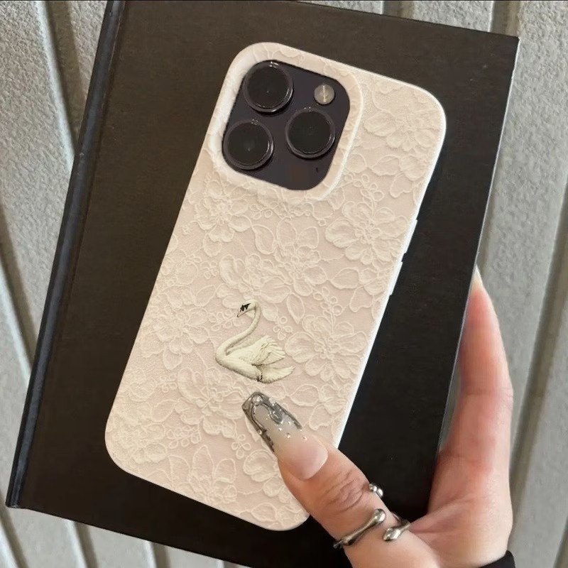 Spitzenmuster Schwan Lychee Te – Phone Cases Iphone 17 Pro Bewertung und Preis
